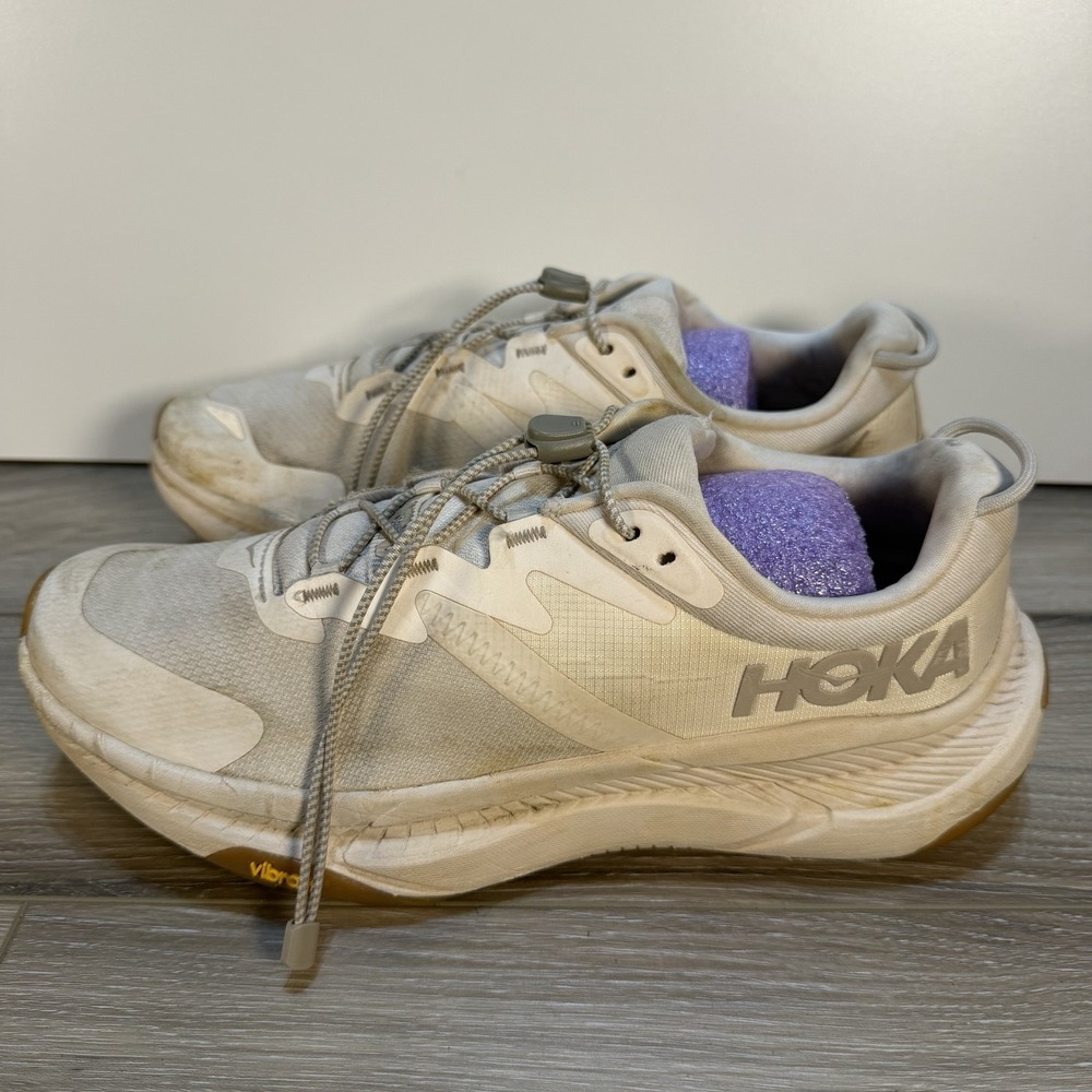 Hoka One One Transport White Walking Running Shoes 1123154 WWH Women's Size 9B